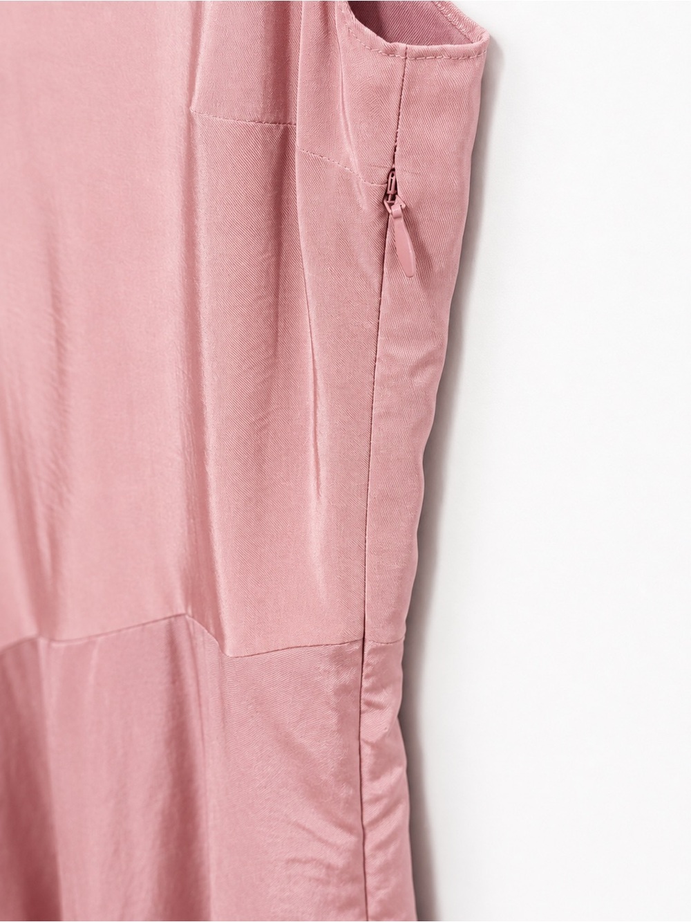 Theory Pink V-Neck Asymmetrical Drop Waist Maxi Dress - Picture 6 of 8